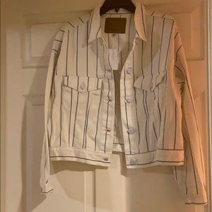 Brand New Striped Denim Boyfriend Jacket
